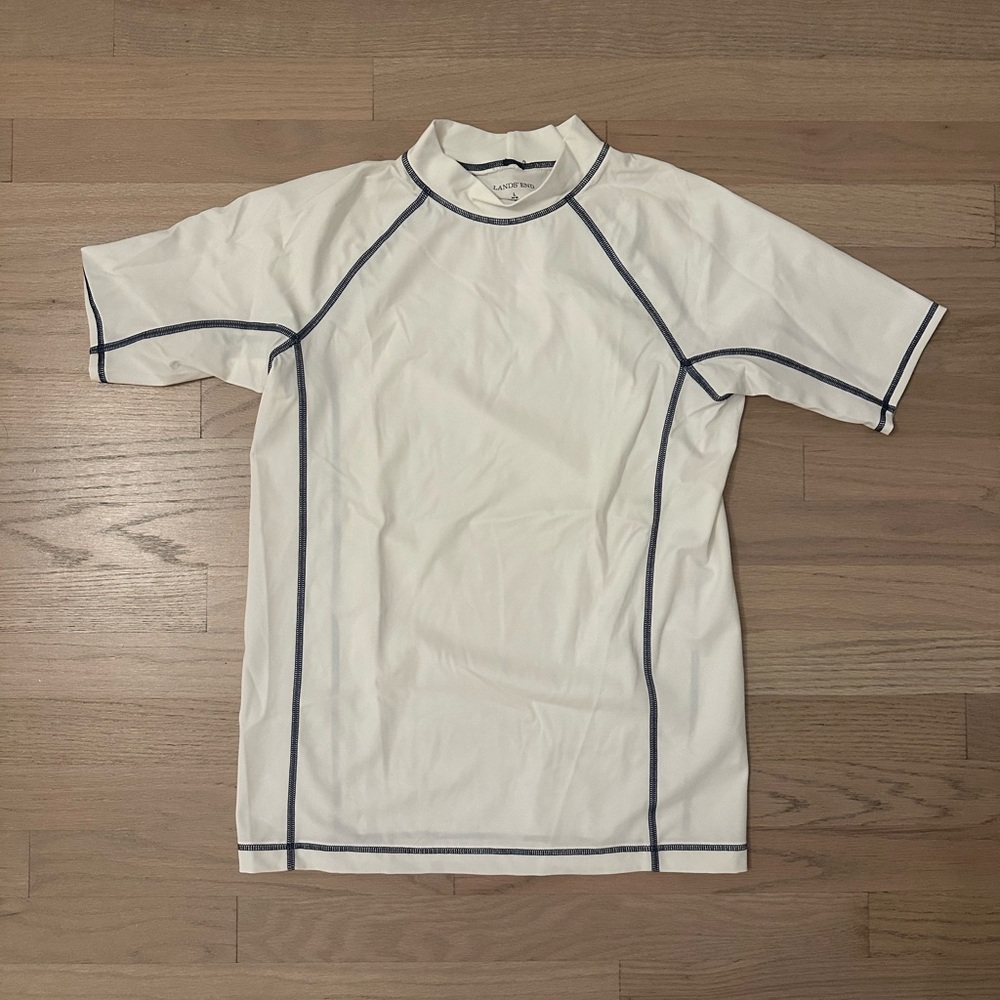 Set of 2 Boys’ Land’s End White Swim Shirts